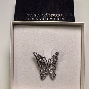 Tara Venessa Silver Butterfly Brooch